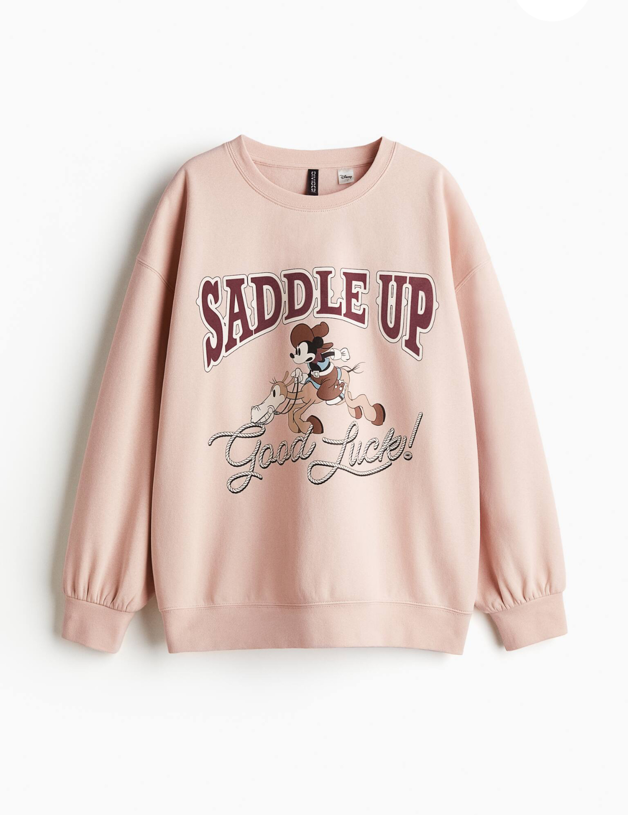 เสื้อฮู้ด สเวตเตอร์ กันหนาว Mickey Saddle up H&M DISNEYLAND PARIS mickey candy เสื้อมิคกี้ เม้าส์ Mickey mouse mickey mouse งาน DISNEYแท้ สีเบจ สำเนา ชมพู