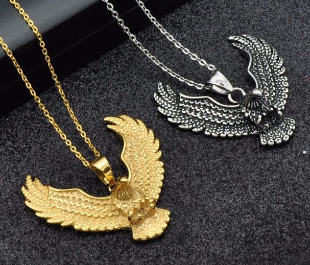 สร้อยคอ พร้อมจี้ นกอินทรี เงิน ทอง สร้อยคอ วัยรุ่น ผู้ชาย ใส่เท่ ๆ ใส่เที่ยว แฟชั่น สร้อยคอแบบร็อค 398316