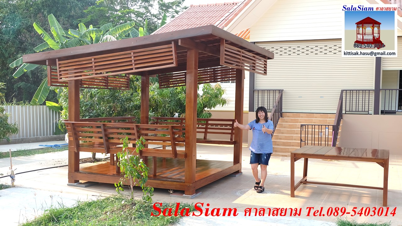 ผลงานการส่งมอบศาลาทรงโมเดริ์น ของคุณชุติมา สุวรรณรักษ์ ดอนหญ้านาง อำเภอภาชี อยุธยา