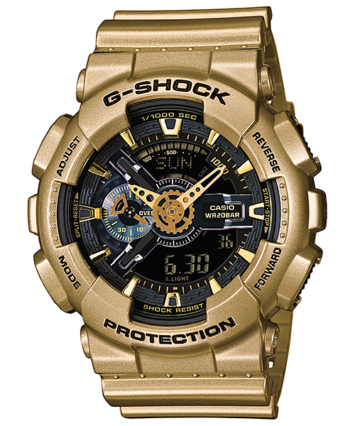 CASIO G-SHOCK นาฬิกาข้อมือ นาฬิกากันน้ำ นาฬิกาของแท้ ประกันศูนย์ CMG 1 ปี รุ่น GA-110GD-9B นาฬิกาสีทอง