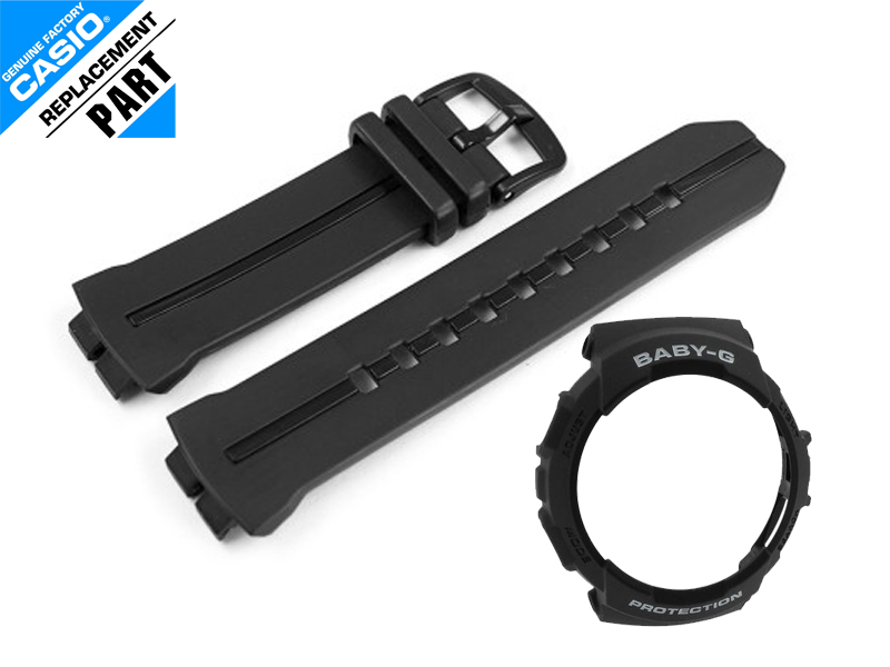 CASIO GENUINE FACTORY CASIO REPLACEMENT อะไหล่นาฬิกา BABY-G รุ่น BGA-240BC-1 ชุดสายสีดำ