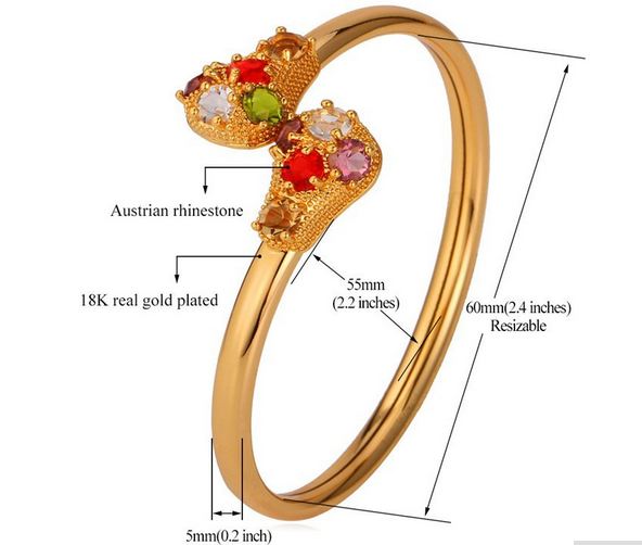 สร้อยข้อมือ ผู้หญิง สร้อยข้อมือทอง 18 K ดีไซน์ ฝังเพชร พลอย คริสตัลแท้ ออสเตเรีย ที่หัวกำไล กำไลข้อมือ ไฮโซ ใส่ออกงานหรู 433316