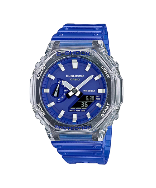 CASIO MID YEAR SALE G-SHOCK พร้อมส่ง นาฬิกาข้อมือ นาฬิกากันน้ำ นาฬิกาของแท้ ประกันศูนย์ CMG 1 ปี รุ่น GA-2100HC-2A นาฬิกาสีน้ำเงิน