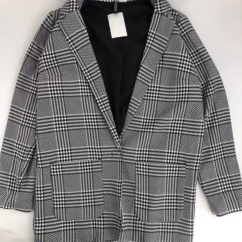 เสื้อโค้ท เสื้อคลุม ทรงสูท ลายตารางเทาดำ เสื้อคลุม เบลเซอร์ Blazer check ❄️แบรนด์✨H&M✨ แท้💯% แบรนด์ H&m