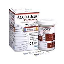 แผ่นตรวจน้ำตาลในเลือด ACCUCHEK PERFORMA 25 ชิ้น