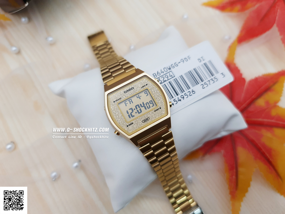 CASIO นาฬิกาคาสิโอ นาฬิกาข้อมือ นาฬิกากันน้ำ นาฬิกาของแท้ ประกันศูนย์ CMG 1 ปี รุ่น B640WGG-9D นาฬิกาสีทอง