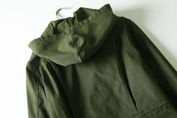 Market & spruce เสื้อฮู้ดทหาร เสื้อคลุม สีเทา หมวกฮู้ด เสื้อปาร์กา เสื้อ นอก งานสวย เท่ห์มากคะ(หมวกฮู้ดถอดไดเคะ) Size XL/XXL เทา
