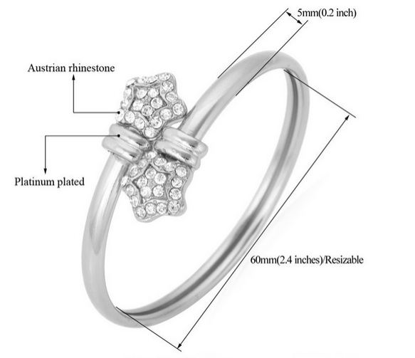 กำไลข้อมือผู้หญิง กำไลทอง 18 K และ กำไลเงิน Platinum ดีไซน์ ติดดาว ฝัง เพชร CZ AAA 2 ฝั่ง สวยหรู เก๋มากค่ะ ของขวัญวันเกิดแฟน 556540