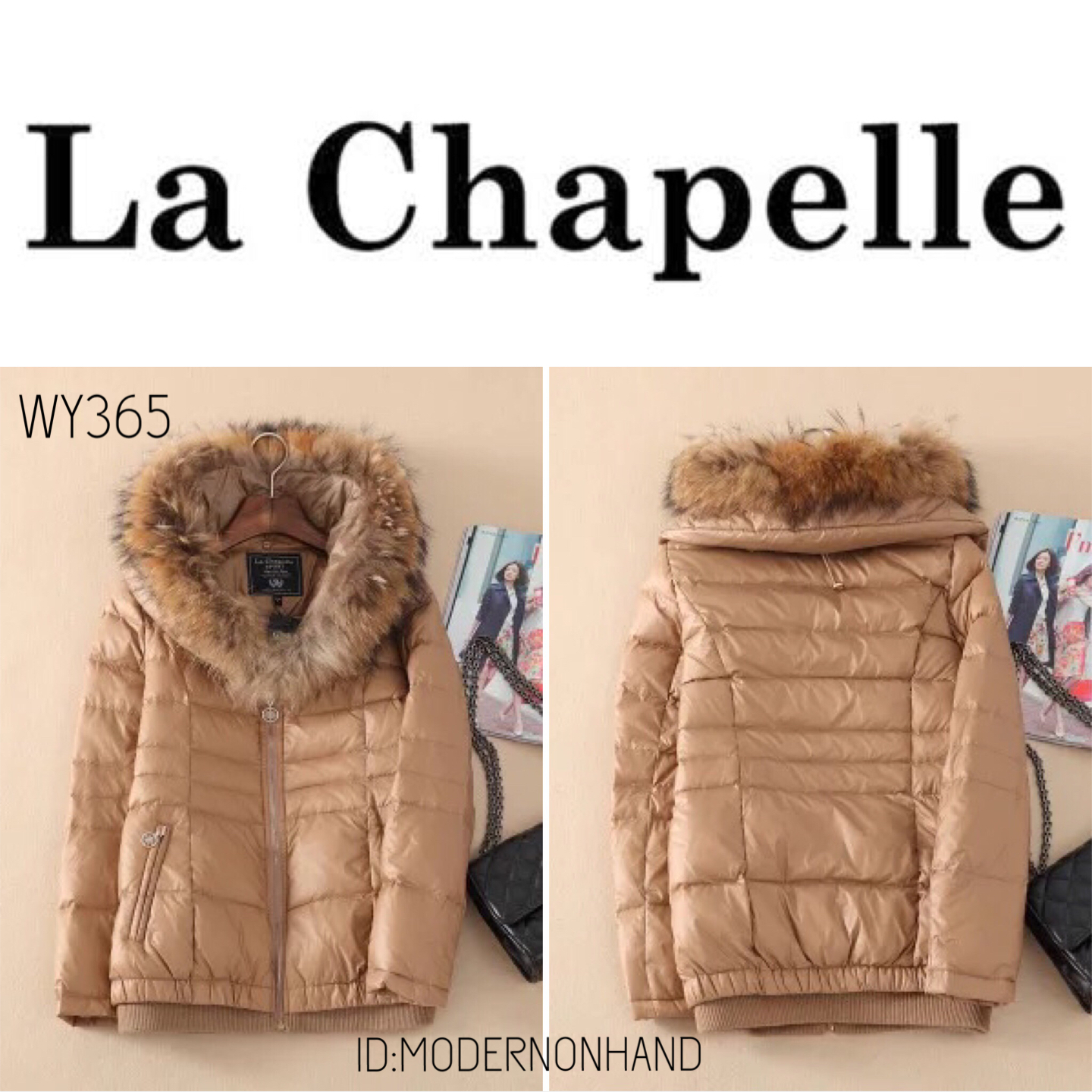เสื้อกันหนาว ขนเป็ด แต่งเฟอร์ แบรนด์เนม LA CHAPELLE สีนูทสวยหรู. หนาอุ่นมากคะ (ขนเฟอร์ถอดได้คะ) Size S/M/L