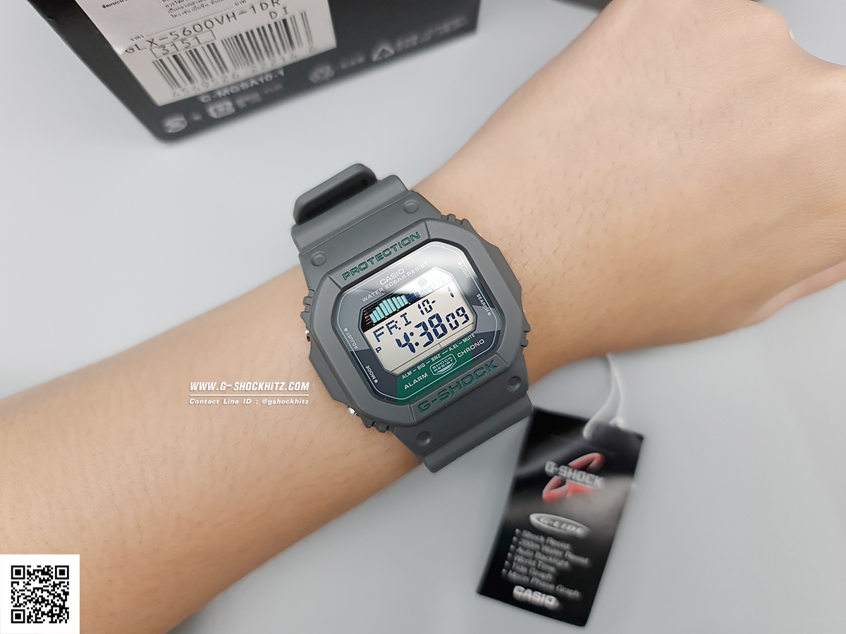 CASIO MID YEAR SALE G-SHOCK พร้อมส่ง นาฬิกาข้อมือ นาฬิกากันน้ำ นาฬิกาของแท้ ประกันศูนย์ CMG 1 ปี รุ่น GLX-5600VH-1 นาฬิกาสีเทา