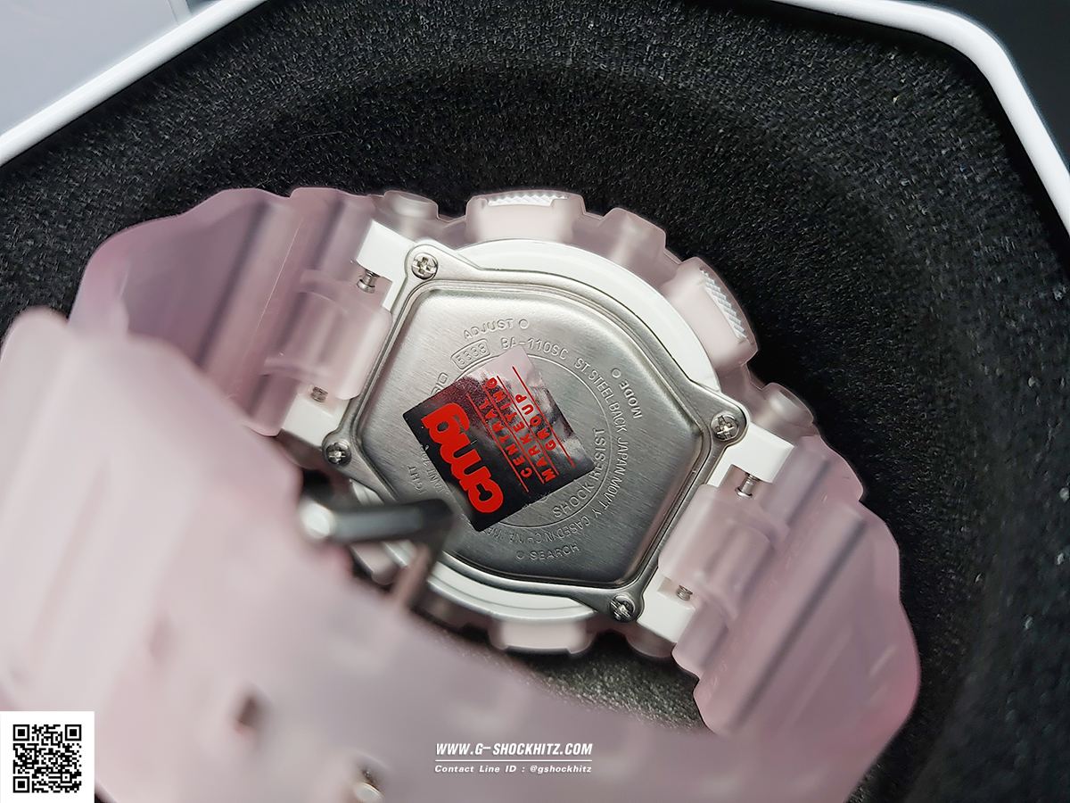 CASIO MID YEAR SALE BABY-G นาฬิกาข้อมือ นาฬิกากันน้ำ นาฬิกาของแท้ ประกันศูนย์ CMG 1 ปี รุ่น BA-110SC-4A นาฬิกาสีชมพู