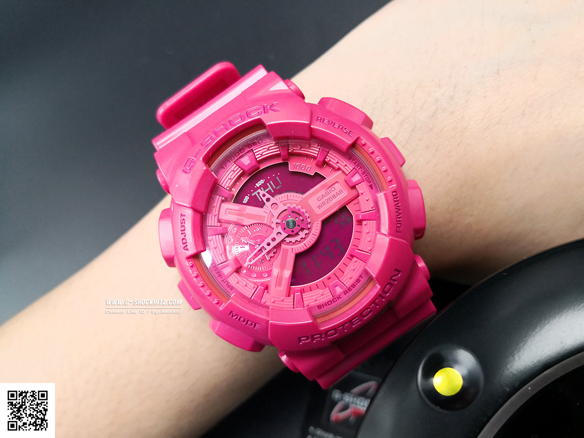 CASIO MID YEAR SALE G-SHOCK พร้อมส่ง นาฬิกาข้อมือ นาฬิกากันน้ำ นาฬิกาของแท้ ประกันศูนย์ CMG 1 ปี รุ่น GA-110B-4 นาฬิกาสีชมพู