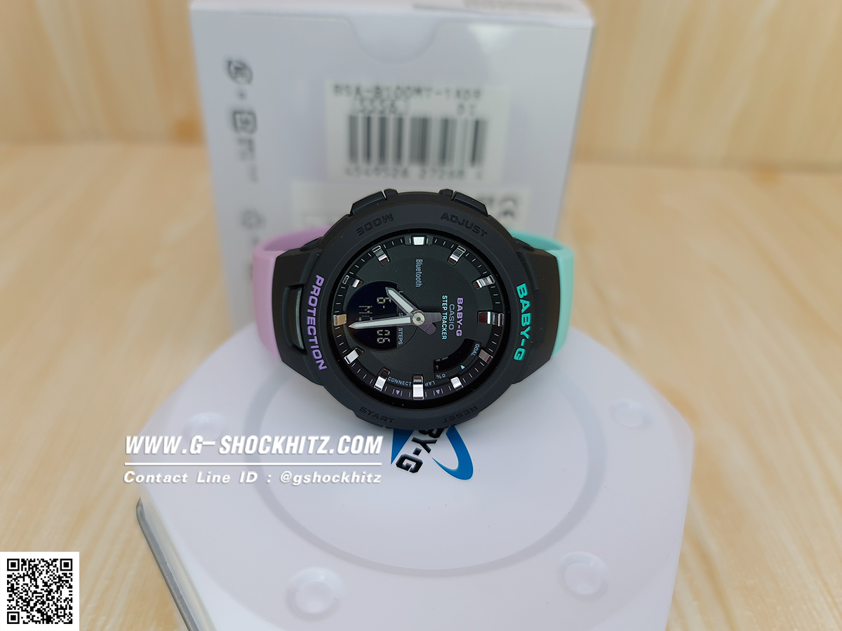 CASIO BABY-G นาฬิกาข้อมือ นาฬิกากันน้ำ นาฬิกาของแท้ ประกันศูนย์ CMG 1 ปี รุ่น BSA-B100MT-1A นาฬิกาสีดำ