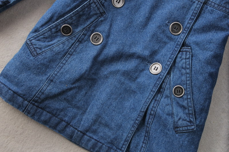 เสื้อโค้ท เสื้อคลุมยาว ผ้ายีนส์ ซีด ZARA แต่งกระดุม2แถว เนื้อผ้าหนา อุ่น Size S/M/L