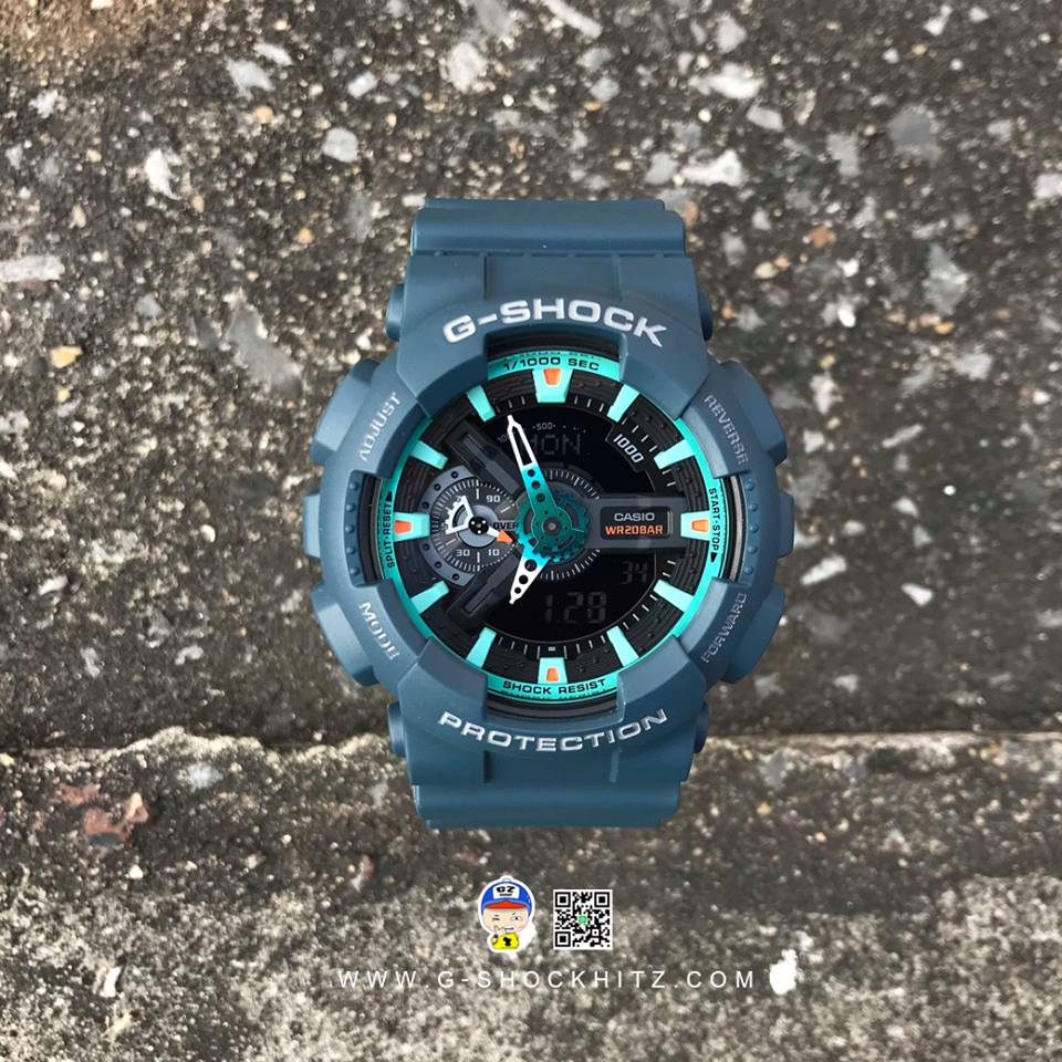 CASIO G-SHOCK นาฬิกาข้อมือ นาฬิกากันน้ำ นาฬิกาของแท้ ประกันศูนย์ CMG 1 ปี รุ่น GA-110CC-2A นาฬิกาสีเขียว