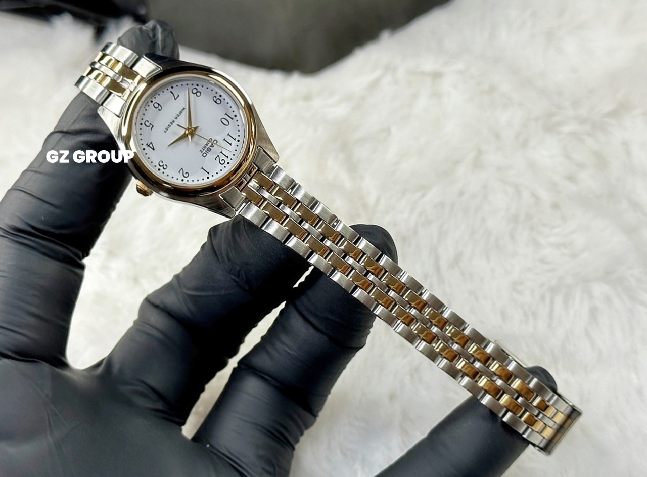 CASIO MID YEAR SALE นาฬิกาคาสิโอ พร้อมส่ง นาฬิกาข้อมือ นาฬิกากันน้ำ นาฬิกาของแท้ BTS ประกันศูนย์ CMG 1 ปี รุ่น LTP-1129G-7B นาฬิกาสีทอง