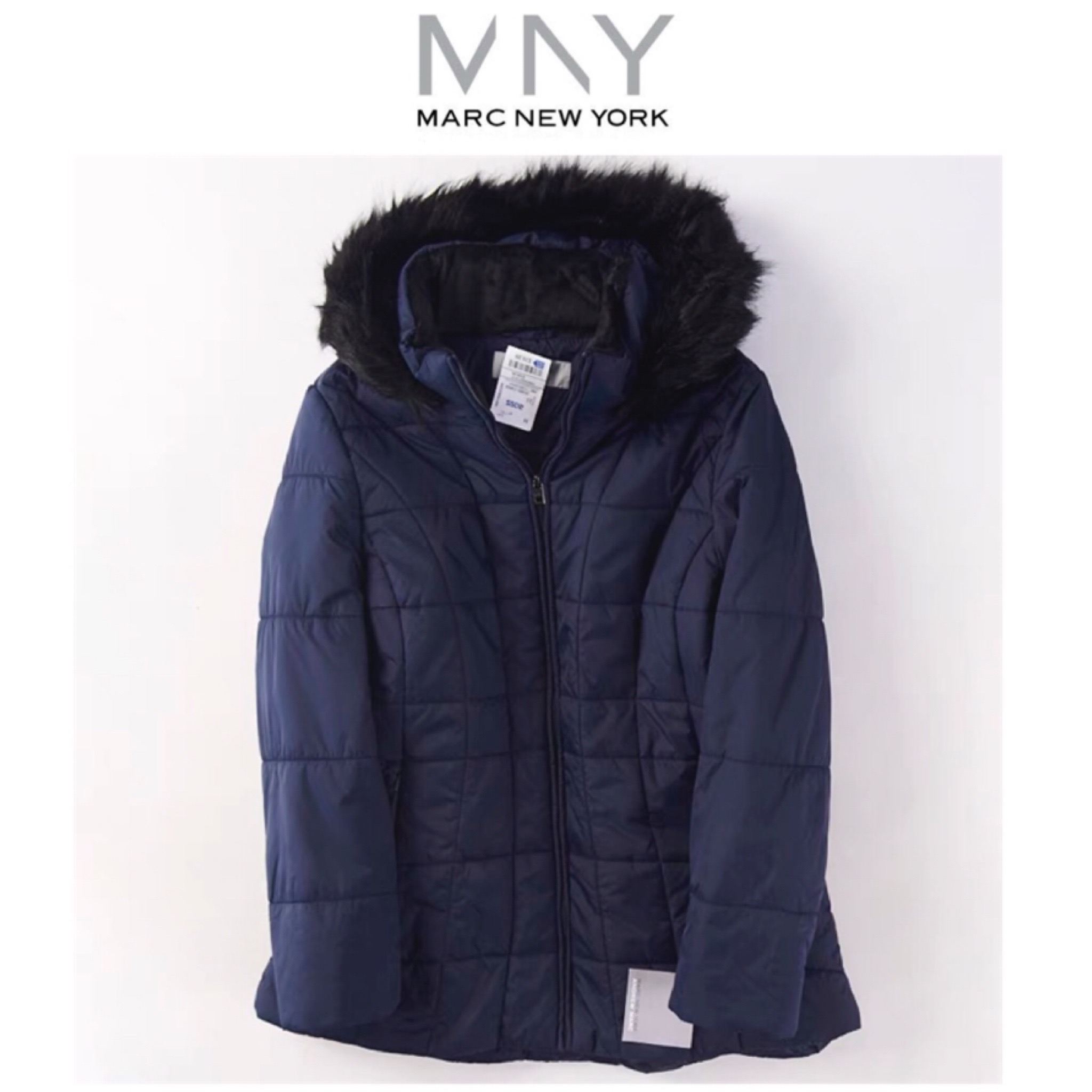 เสื้อโค้ท เสื้อกันหนาว ฮู้ด บุนวมอุ่น เนื้อผ้าสังเคราะห์ MARK NEW YORK (Padded puffer coat) ขาว