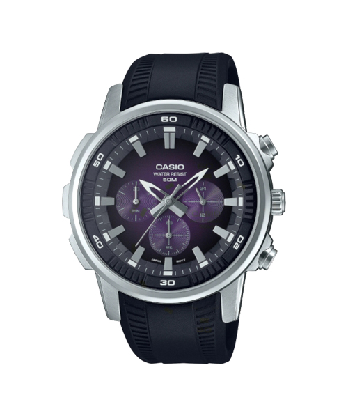 CASIO นาฬิกาคาสิโอ นาฬิกาข้อมือ นาฬิกากันน้ำ นาฬิกาของแท้ ประกันศูนย์ CMG 1 ปี รุ่น MTP-E505-6A นาฬิกาสีดำ