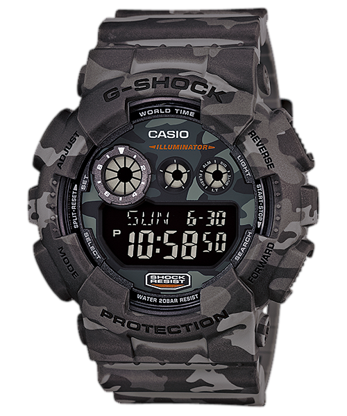 CASIO G-SHOCK นาฬิกาข้อมือ นาฬิกากันน้ำ นาฬิกาของแท้ ประกันศูนย์ CMG 1 ปี รุ่น GD-120CM-8 นาฬิกาสีเทา