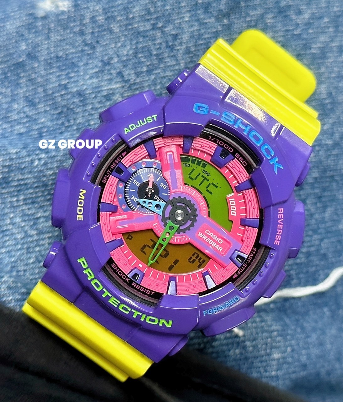 CASIO G-SHOCK นาฬิกาข้อมือ นาฬิกากันน้ำ นาฬิกาของแท้ ประกันศูนย์ CMG 1 ปี รุ่น GA-110HC-6A นาฬิกาสีม่วง