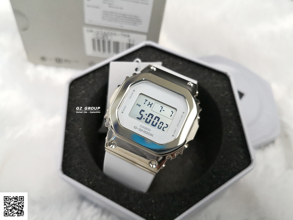 CASIO MID YEAR SALE G-SHOCK พร้อมส่ง นาฬิกาข้อมือ นาฬิกากันน้ำ นาฬิกาของแท้ ประกันศูนย์ CMG 1 ปี รุ่น GM-S5600G-7 นาฬิกาสีเงิน