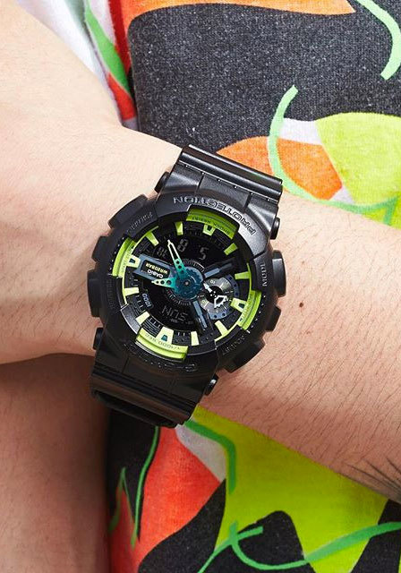 CASIO G-SHOCK นาฬิกาข้อมือ นาฬิกากันน้ำ นาฬิกาของแท้ ประกันศูนย์ CMG 1 ปี รุ่น GA-110LY-1A นาฬิกาสีดำ