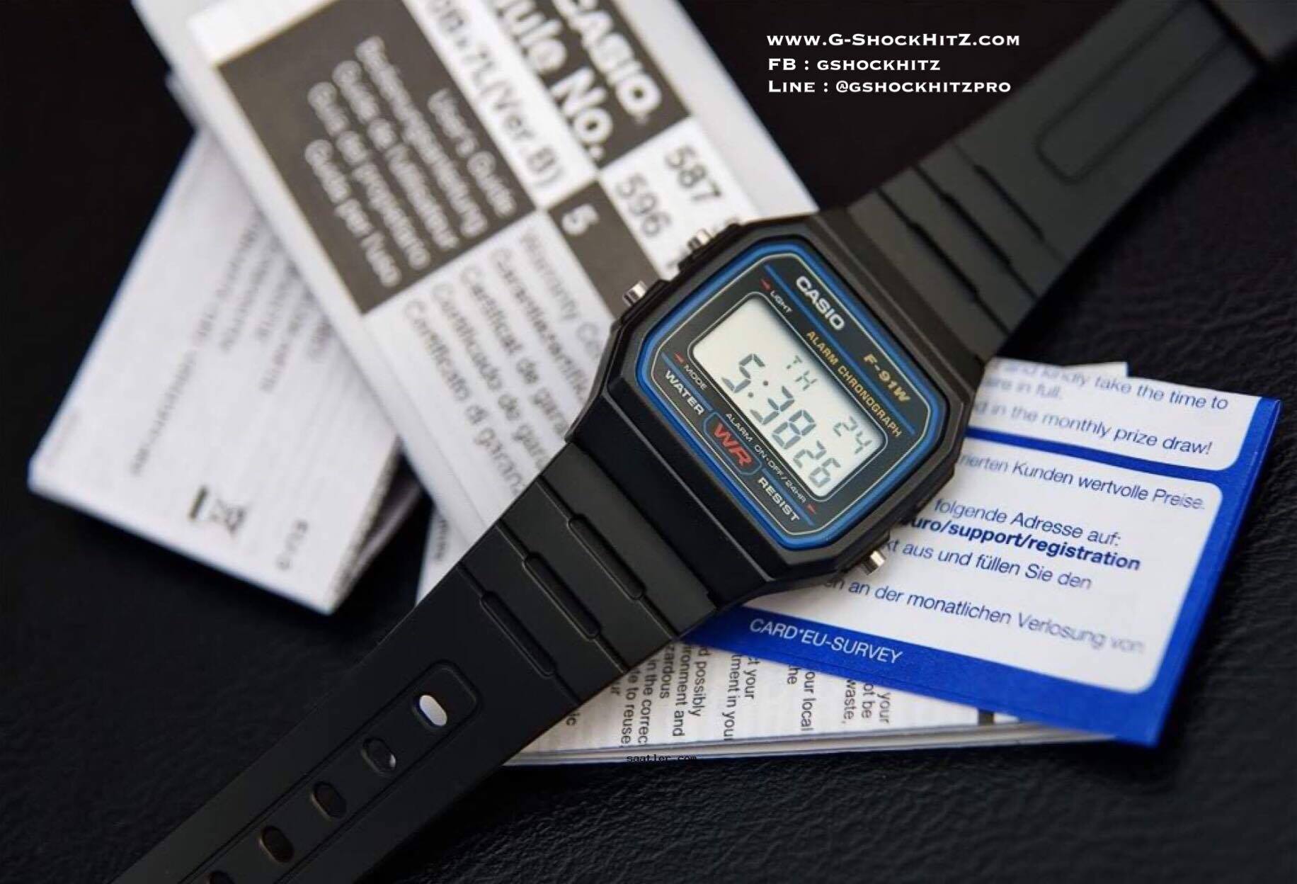 CASIO MID YEAR SALE นาฬิกาคาสิโอ พร้อมส่ง นาฬิกาข้อมือ นาฬิกากันน้ำ นาฬิกาของแท้ BTS ประกันศูนย์ CMG 1 ปี รุ่น F-91W-1 นาฬิกาสีดำ