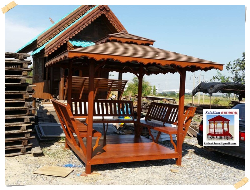 รหัสสินค้า : SL-003 : ศาลาบาหลี เสาเหลี่ยม ขนาด 2 X2 X 3 เมตร