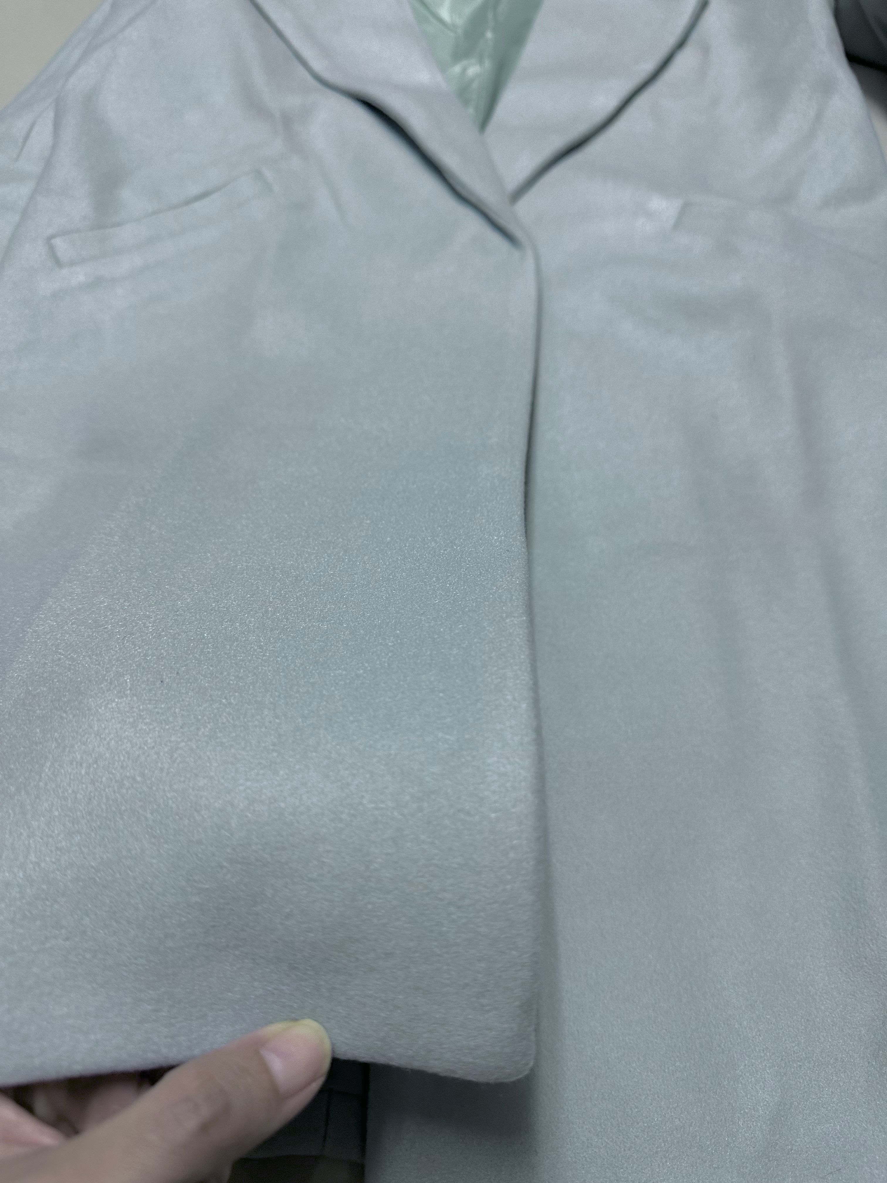 Ozoc เสื้อโค้ท เสื้อกันหนาว เนื้อผ้าสักหลาดวูล สีฟ้าพาสเทล แบรนด์ JOICES