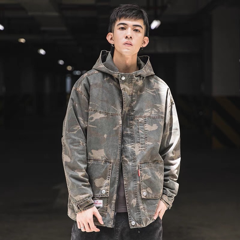 เสื้อฮู้ดลายพราง ทหาร เสื้อแจ็คเก็ตลายพราง เสื้อนอก แนวทหาร แพทเทินสวย เท่ห์ มาก คะ ลายพราง