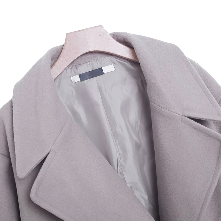 เสื้อโค้ทวูล Trench coat เสื้อโค้ทเฟอร์ โค้ทสักหลาดสีเทาอ่อน แบรนด์ RAY CASSIN