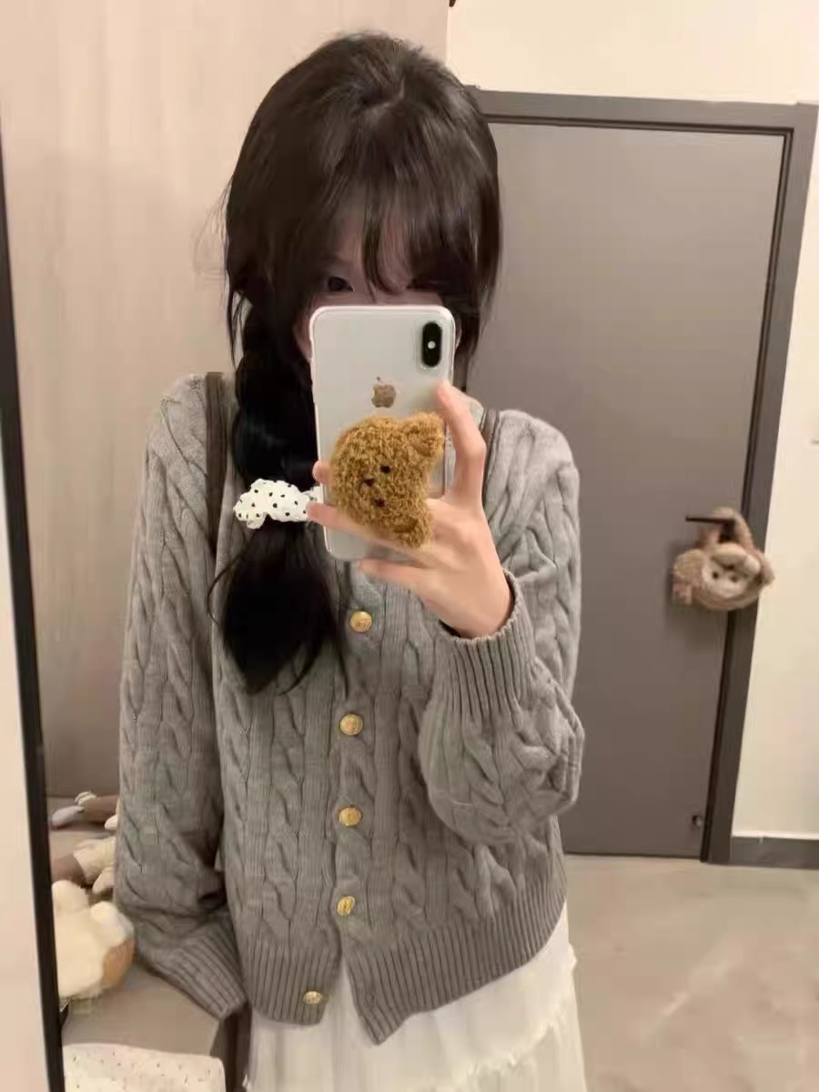 เสื้อหนาวไหมพรม ไหมพรมถัก ถักเปีย แนวเกาหลี เนื้อไหม นุ่ม สวย แบรนด์ สำเนา สำเนา