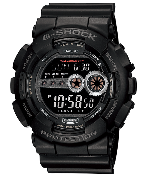 CASIO G-SHOCK นาฬิกาข้อมือ นาฬิกากันน้ำ นาฬิกาของแท้ ประกันศูนย์ CMG 1 ปี รุ่น GD-100-1B นาฬิกาสีดำ