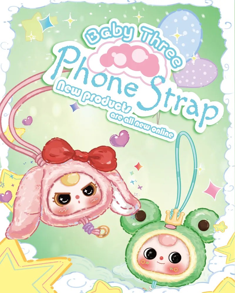 BABY THREE กล่องสุ่มBABY THREE กล่องสุ่มสายคล้องมือถือตุ๊กตาเบบี้ทรี รุ่น Phone lanyard