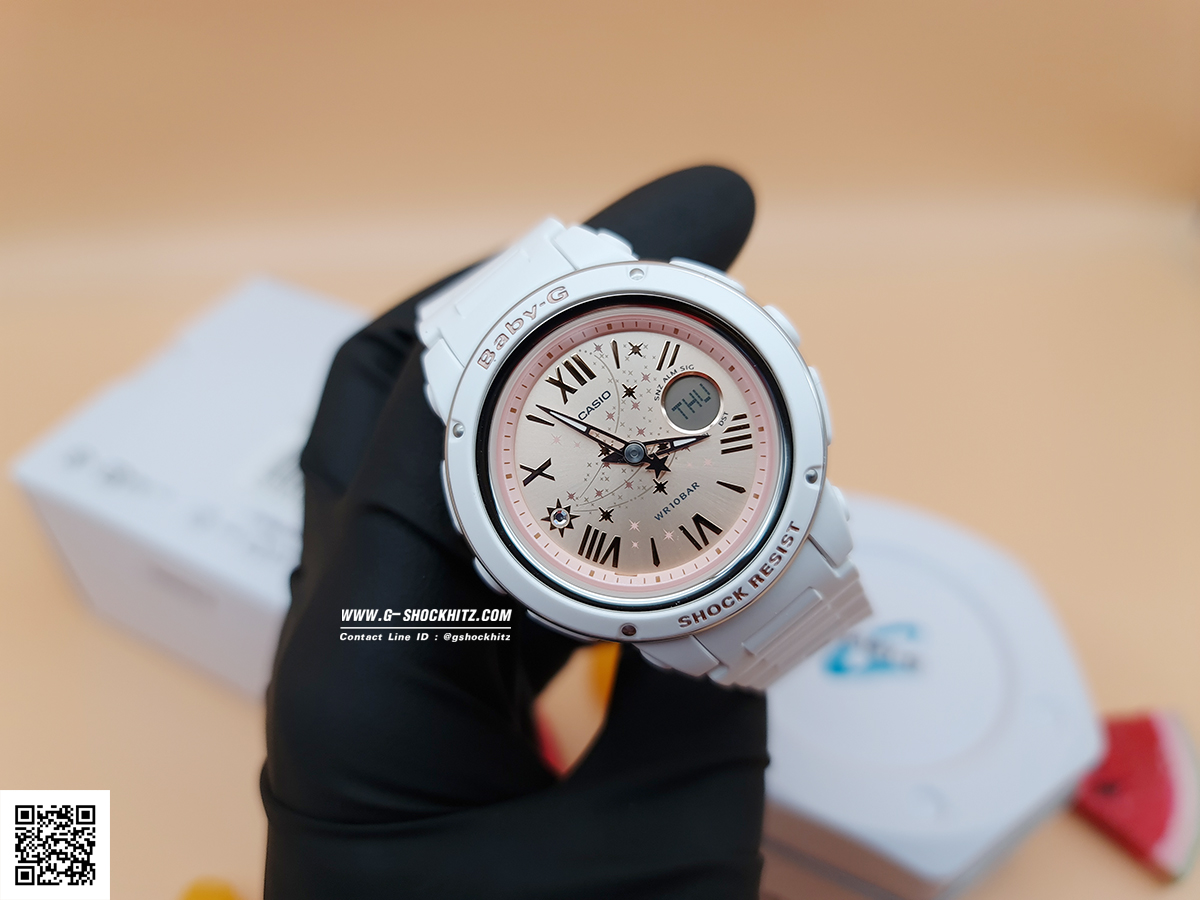CASIO BABY-G นาฬิกาข้อมือ นาฬิกากันน้ำ นาฬิกาของแท้ ประกันศูนย์ CMG 1 ปี รุ่น BGA-150ST-7A นาฬิกาสีขาว