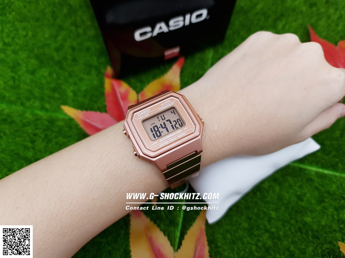 CASIO นาฬิกาคาสิโอ นาฬิกาข้อมือ นาฬิกากันน้ำ นาฬิกาของแท้ ประกันศูนย์ CMG 1 ปี รุ่น B650WC-5A นาฬิกาสีน้ำตาล