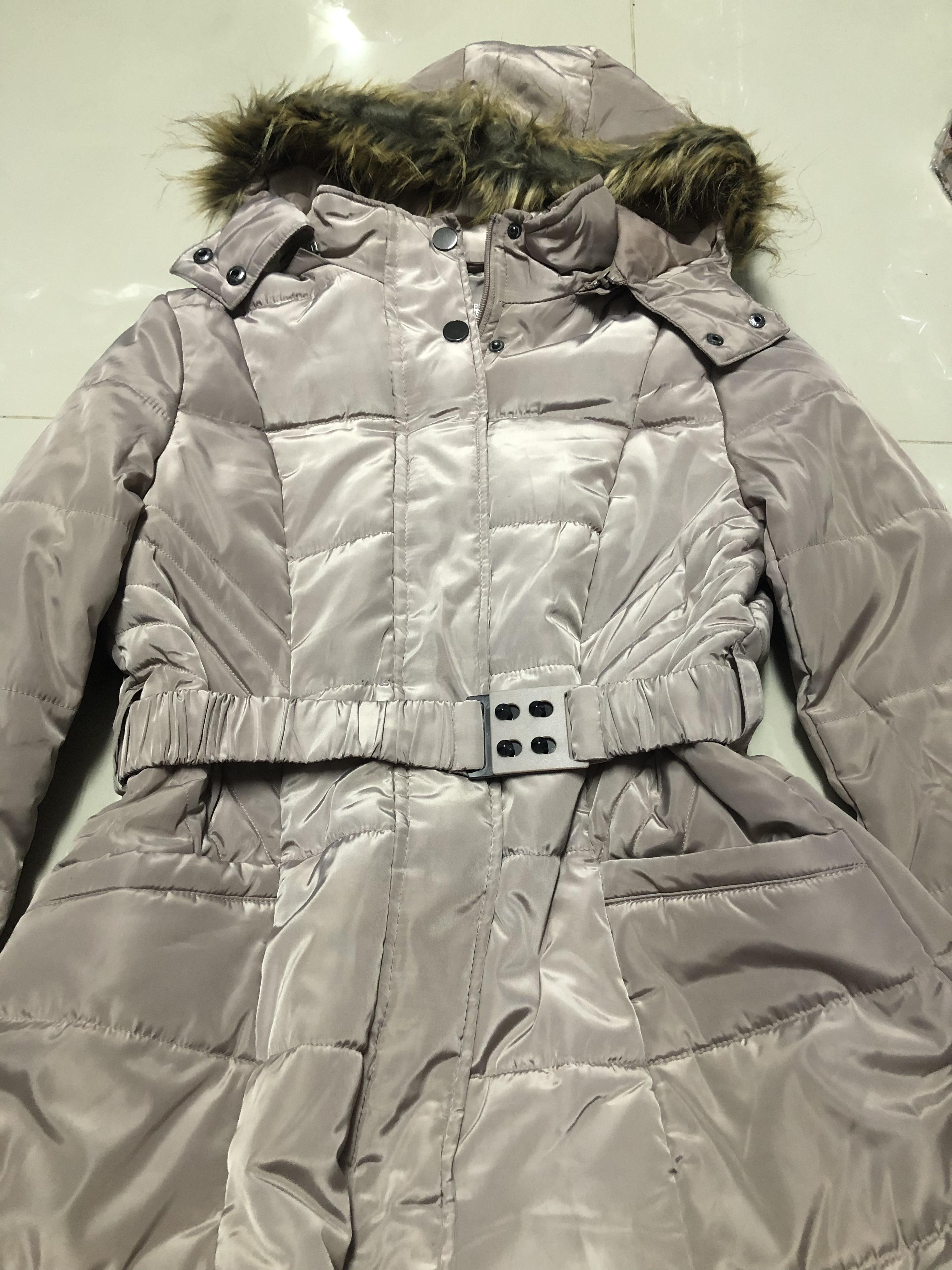 U.S. Polo ASSN. เสื้อกันหนาว เสื้อฮู้ดเฟอร์ บุนวมอุ่น สีนู้ดกะปิ แบรนด์ U.S. POLO ASSN. (padded puffer coat สำเนา กะปิ