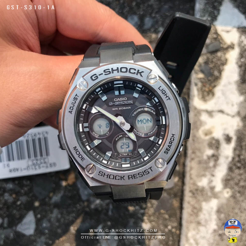CASIO G-SHOCK นาฬิกาข้อมือ นาฬิกากันน้ำ นาฬิกาของแท้ ประกันศูนย์ CMG 1 ปี รุ่น GST-S310-1A นาฬิกาสีดำ