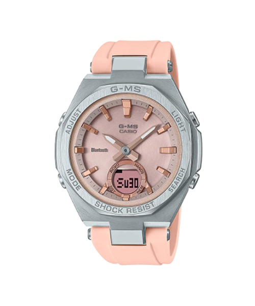 CASIO G-MS นาฬิกาข้อมือ นาฬิกากันน้ำ นาฬิกาของแท้ ประกันศูนย์ CMG 1 ปี รุ่น MSG-B100-4A นาฬิกาสีชมพู