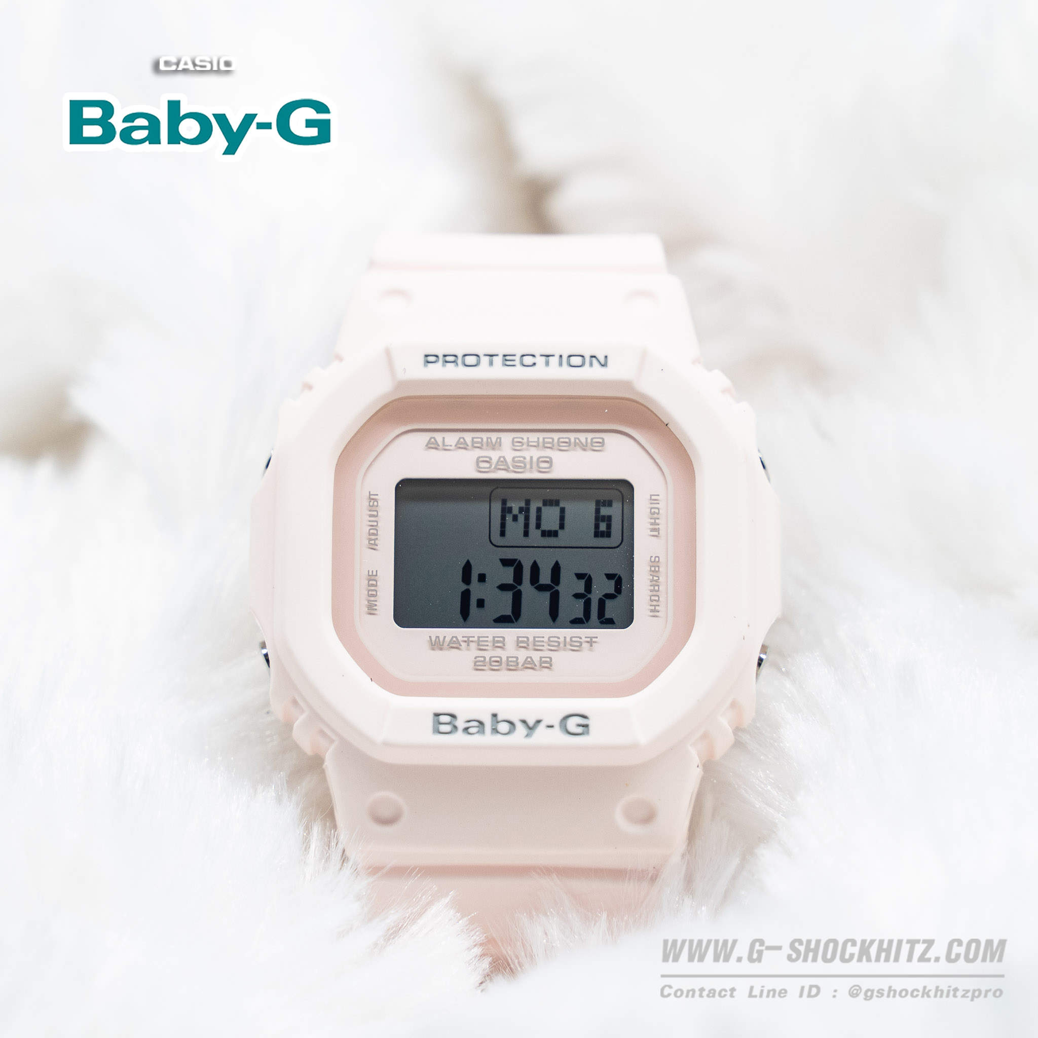 CASIO BABY-G นาฬิกาข้อมือ นาฬิกากันน้ำ นาฬิกาของแท้ ประกันศูนย์ CMG 1 ปี รุ่น BGD-560-4 นาฬิกาสีชมพู