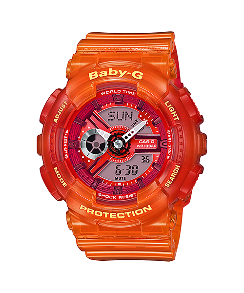 CASIO BABY-G นาฬิกาข้อมือ นาฬิกากันน้ำ นาฬิกาของแท้ ประกันศูนย์ CMG 1 ปี รุ่น BA-110JM-4A นาฬิกาสีส้ม