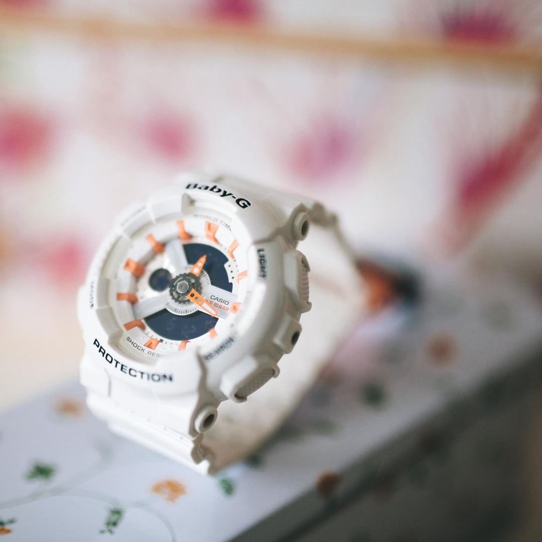 CASIO BABY-G นาฬิกาข้อมือ นาฬิกากันน้ำ นาฬิกาของแท้ ประกันศูนย์ CMG 1 ปี รุ่น BA-110PP-7A2 นาฬิกาสีขาว