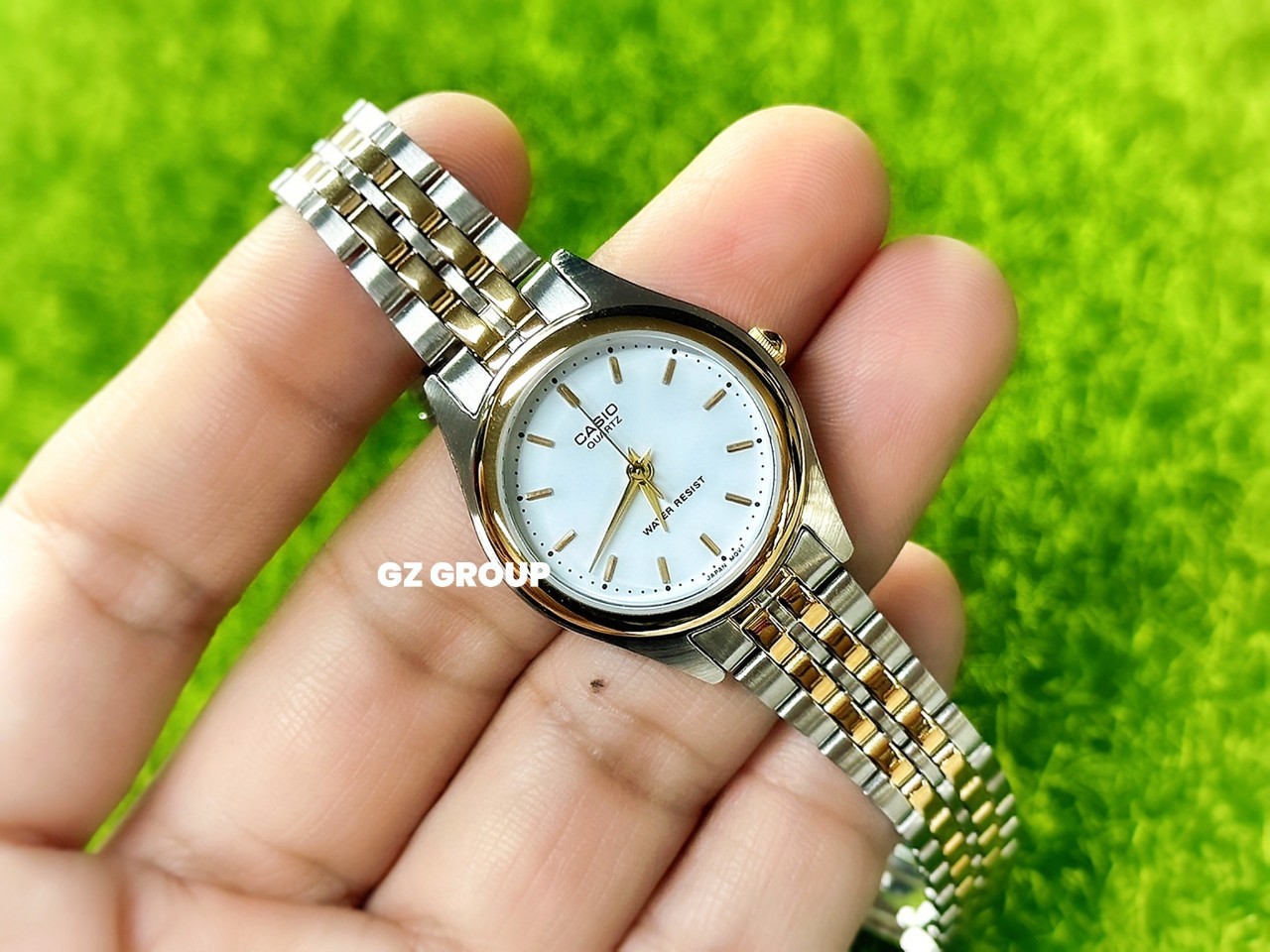 CASIO นาฬิกาคาสิโอ นาฬิกาข้อมือ นาฬิกากันน้ำ นาฬิกาของแท้ ประกันศูนย์ CMG 1 ปี รุ่น LTP-1129G-7A นาฬิกาสีทอง