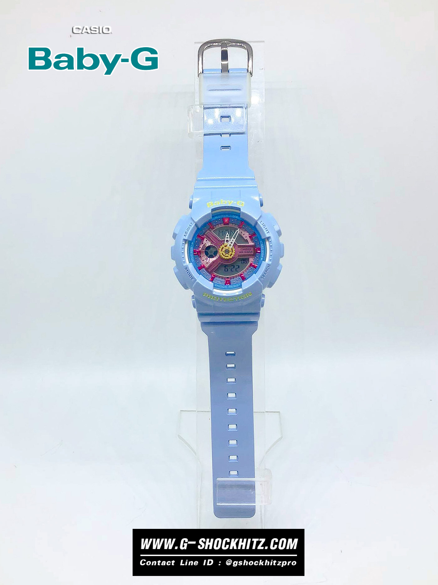 CASIO BABY-G นาฬิกาข้อมือ นาฬิกากันน้ำ นาฬิกาของแท้ ประกันศูนย์ CMG 1 ปี รุ่น BA-110CA-2A นาฬิกานาฬิกาสีฟ้า