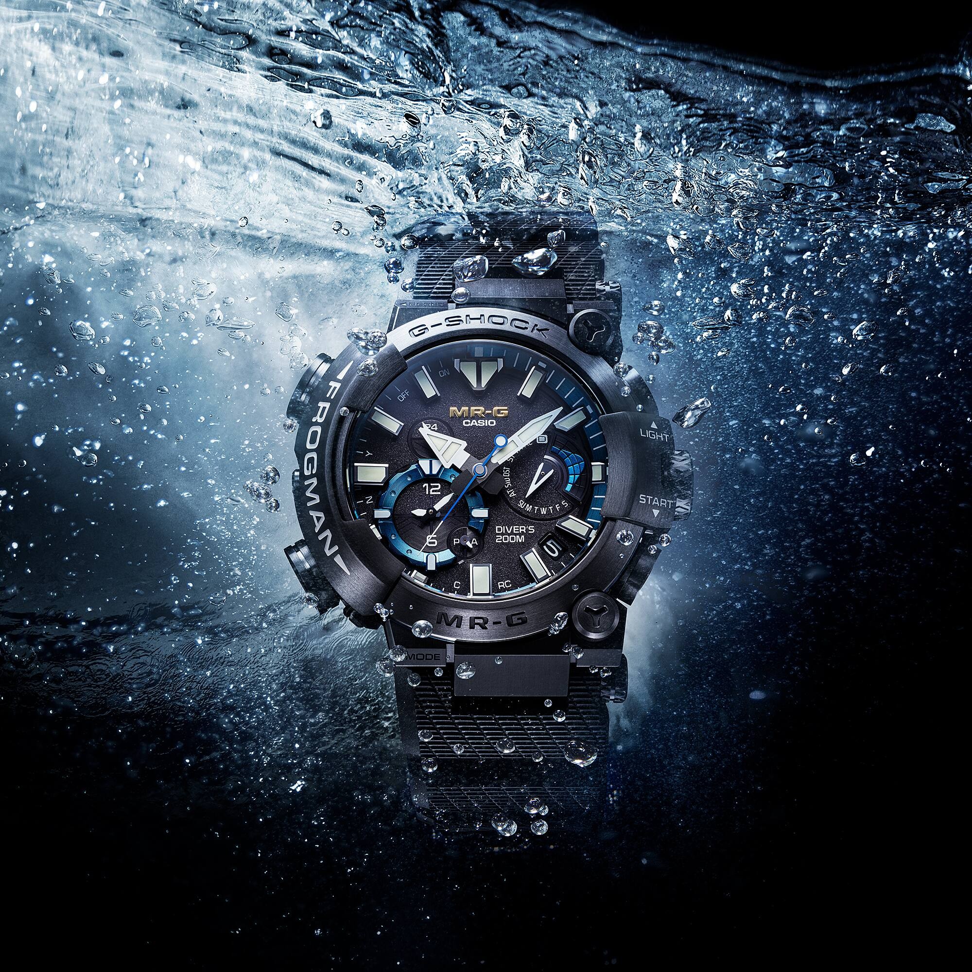 CASIO G-SHOCK นาฬิกาข้อมือ นาฬิกากันน้ำ นาฬิกาของแท้ ประกันศูนย์ CMG 1 ปี รุ่น FROGMAN MRG-BF1000R-1A นาฬิกาสีดำ