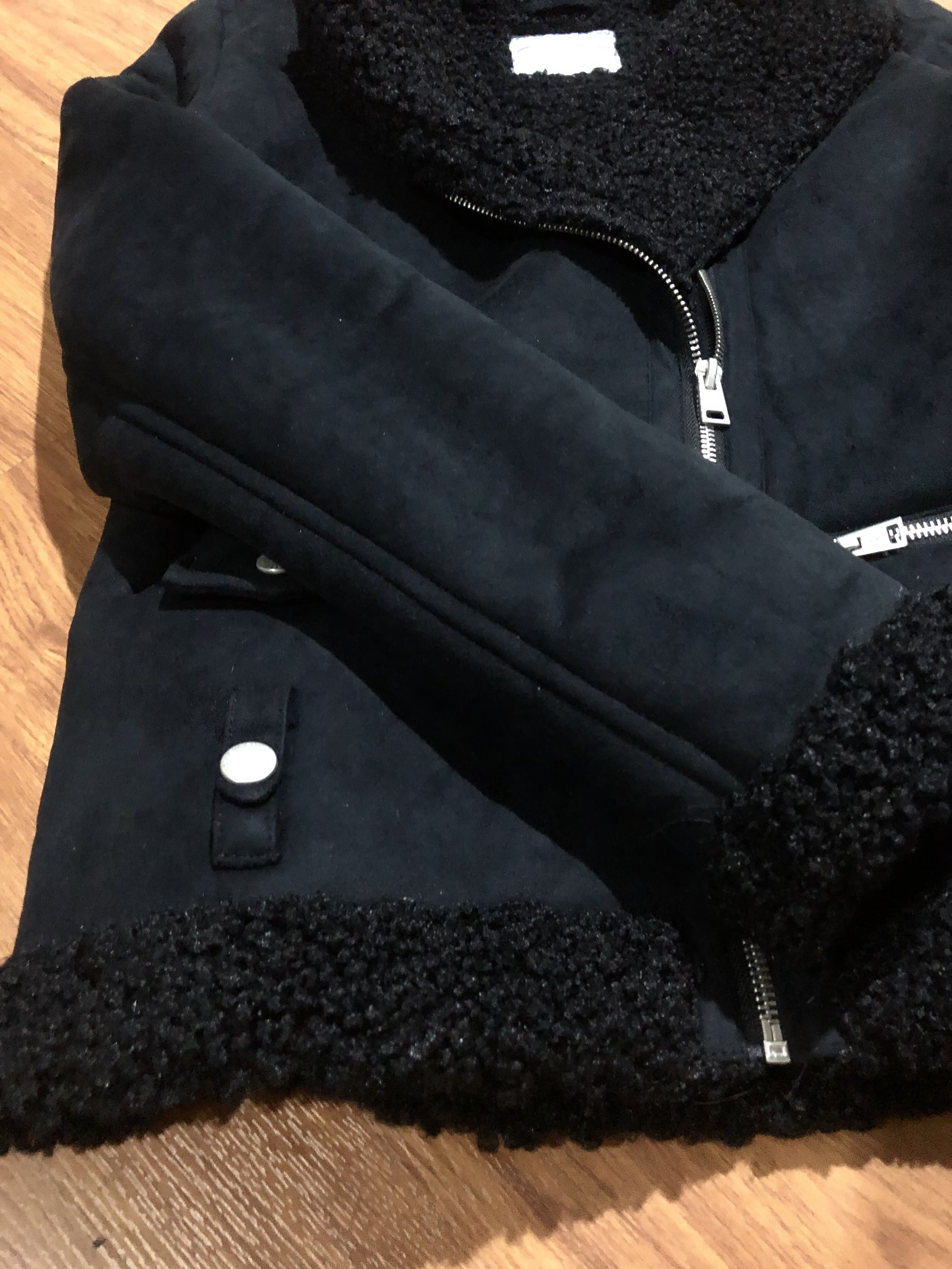เสื้อโค้ท กันหนาว Pea coat หนังกลับ สีดำ REVIEW ดำ