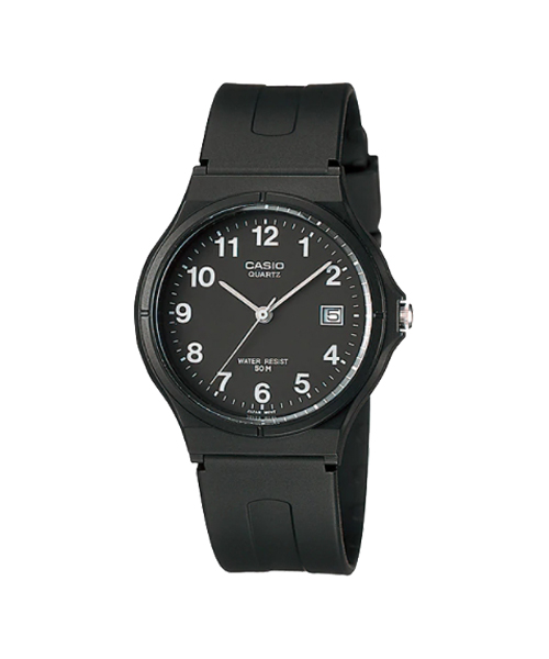 CASIO นาฬิกาคาสิโอ นาฬิกาข้อมือ นาฬิกากันน้ำ นาฬิกาของแท้ ประกันศูนย์ CMG 1 ปี รุ่น MW-59-1B นาฬิกาสีดำ