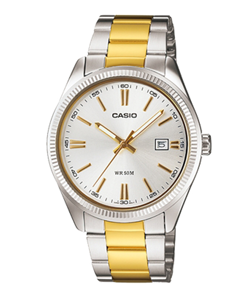 CASIO นาฬิกาคาสิโอ นาฬิกาข้อมือ นาฬิกากันน้ำ นาฬิกาของแท้ ประกันศูนย์ CMG 1 ปี รุ่น MTP-1302SG-7A นาฬิกาสีทอง