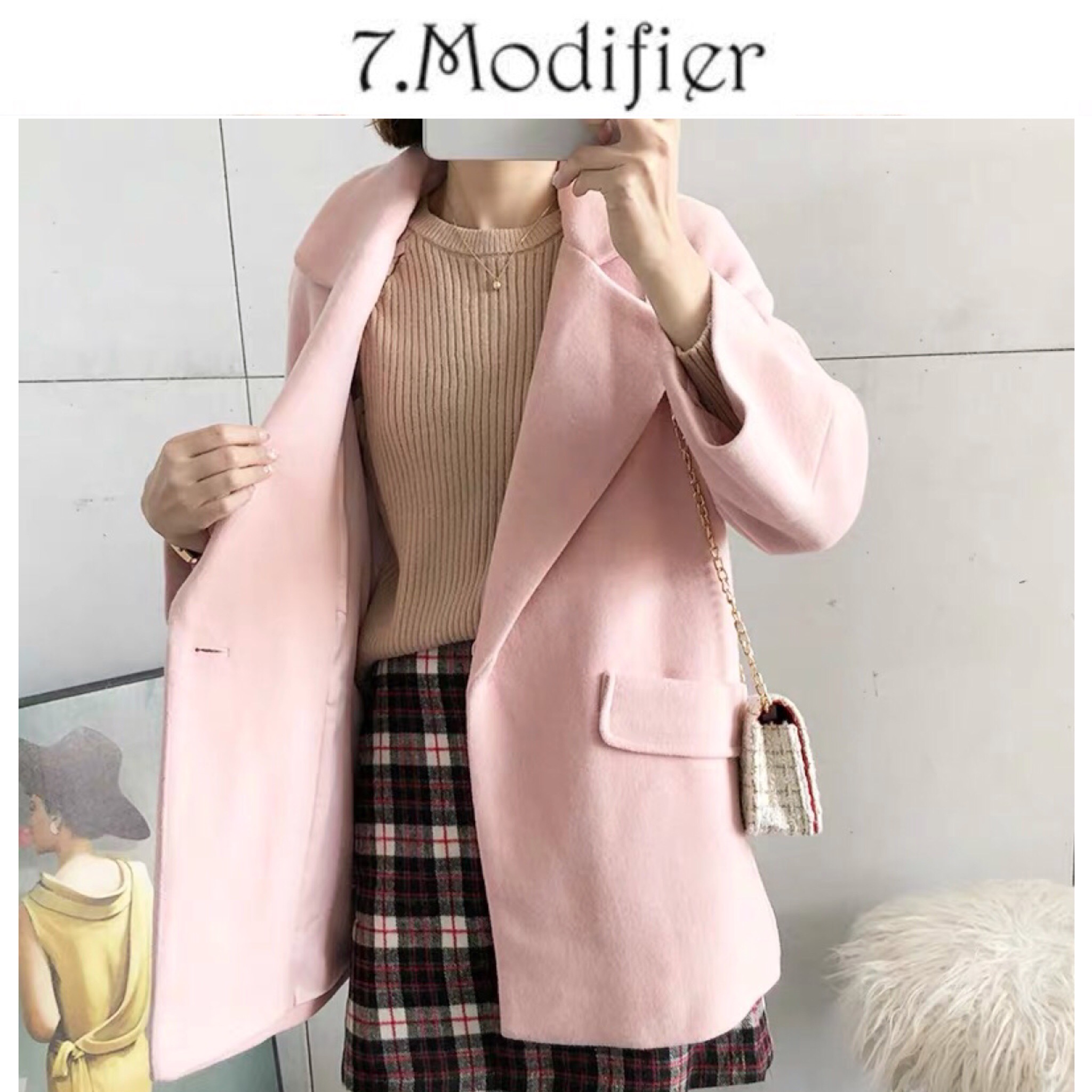 7.modifier โค้ท เสื้อกันหนาว คอปก สีชมพูพาสเทล แบรนด์ 7.Modifier (เลาะป้ายยี่ห้อ)ขนเนียนนุ่ม งานพรีเมี่ยมเกรดคะ•ขนเฟอร์ ถอดใส่ได้คะ•ขนเฟอร์ถอดใส่ได้คะ สำเนา สำเนา สำเนา ชมพูพาสเทล