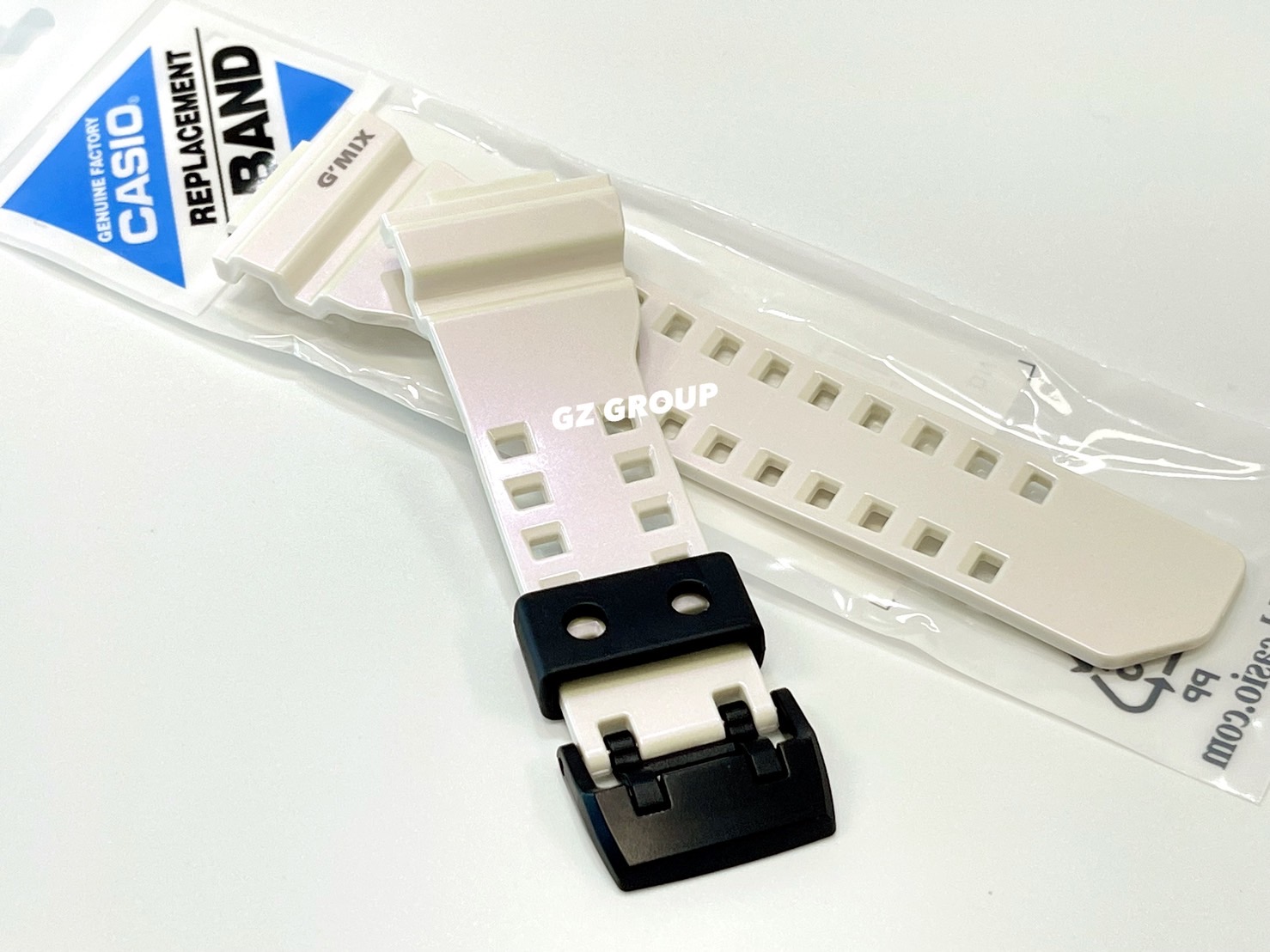 CASIO GENUINE FACTORY CASIO REPLACEMENT อะไหล่นาฬิกา G-SHOCK รุ่น GBA-400-7C กรอบสายสีขาว